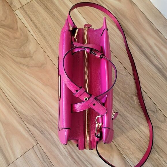 Stuart Weitzman Eastside Structured Satchel Crossbody Tote Magenta Fuchsia Pink - Picture 6 of 15